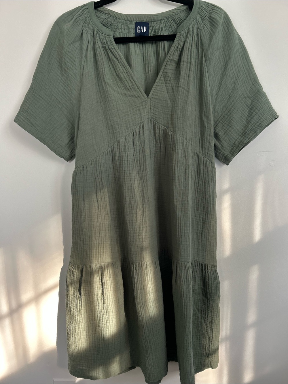 GAP Sage Green V-Neck Short Sleeve Tunic